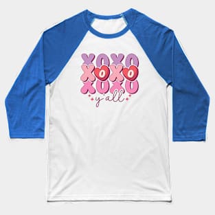 XOXO Y'all Retro Valentine's Day Baseball T-Shirt